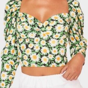 AFRM Effie Daisy Top with Puffy Sleeves Perfect for Spring in Like New Condition